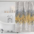 thumbnail image 3 of Yellow Grey Abstract Shower Curtain, Waterproof Shower Curtains for Bathroom, Gradient Geometric Graffiti Modern Art Washable Fabric Bathtub Curtain Set Bath Decor with 12 Hooks Extra Long 72"x96", 3 of 8