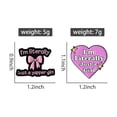 thumbnail image 3 of Juego de broches de aleación esmaltada para solapa Bad Pink Girl Quote, 3 of 3