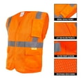 thumbnail image 2 of RK Safety High Visibility Safety Vest with Reflective Strips and Pockets - ANSI Class 2 - Neon Orange / 4XL, 2 of 6