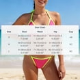 thumbnail image 6 of PWPSG Halter Triangle Bikini Two Piece Swimsuit with Pearl Accent Color Trim Tie Side High Cut Bottom Pink S, 6 of 6