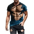 thumbnail image 6 of Nmnitkp Funny Shirts Men Muscle Fitness Chest T-Shirts 3D Print Fashionable and Cool Mens T-shirts Graphics Pattern Crewneck Short Sleeve Tees(Plus Size）, 6 of 6