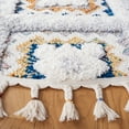 thumbnail image 3 of SAFAVIEH Moroccan Fringe Amelia Southwestern Shag Area Rug, Grey/Ivory, 6'7" x 6'7" Round, 3 of 8