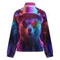 thumbnail image 6 of Jackets for Women Winter Coat Jackets Flannel Stand Collar Jacket(Colorful Bear in Hat And Glasses,Size:S-4XL), 6 of 7