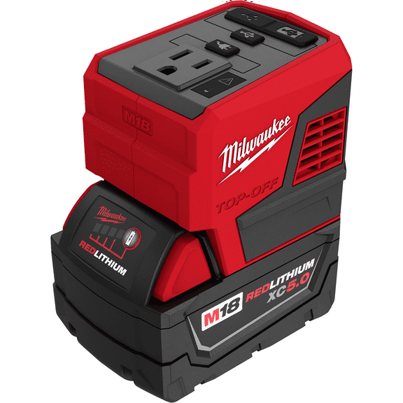 Milwaukee Tool M18 TOP-OFF 175W Power Supply & M18 Redlithium XC5.0 Battery Pack