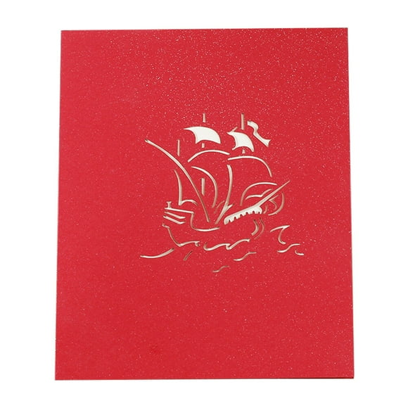 CIMAXIC Noël 1 Pce Cartes de Vœux Créatives en Papier 3D Voilier Creux Cartes de Vœux de Noël Cartes de Vœux 3D, 5.91"X5.91"X0.2 Pouces