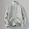 thumbnail image 3 of Chiccall Mens Turtleneck Sweater Winter Warm Knitted Textured Pullover, 3 of 4