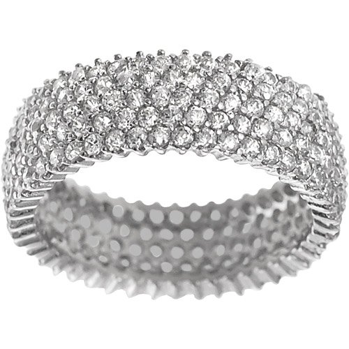White CZ Sterling Silver Eternity Ring
