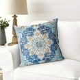 thumbnail image 6 of Boho Throw Pillow Covers 18x18 inch Set of 2 Monaco Rug Persian Carpet Double Sided Pattern Short Plush Cotton Soft Pillow Case Cushion Cover Pillowcase for Couch Sofa Bed Decorative (Blue), 6 of 6