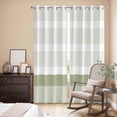 thumbnail image 3 of Sage Green Stripe Kitchen Curtains 96 Inch Length, Modern Rustic Horizontal Green Striped Grommet Top Bedroom Living Room Curtains, Light Filtering Cafe Curtain Drapes 2 Panels Set 104''x96'', 3 of 9