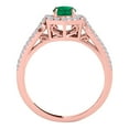 thumbnail image 2 of Aonejewelry 1.35 Ct. Ttw Halo Emerald and Diamond Bridal Set In 14k Rose Gold, 2 of 4
