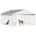 thumbnail image 6 of Dextrus 14.8×14.8×7.9FT Heavy Duty Outdoor Dog Kennel, Rotating Feeder Bowls & UV-Resistant Waterproof Cover, Yard Dog Enclosure for Medium Large Dogs, 6 of 10