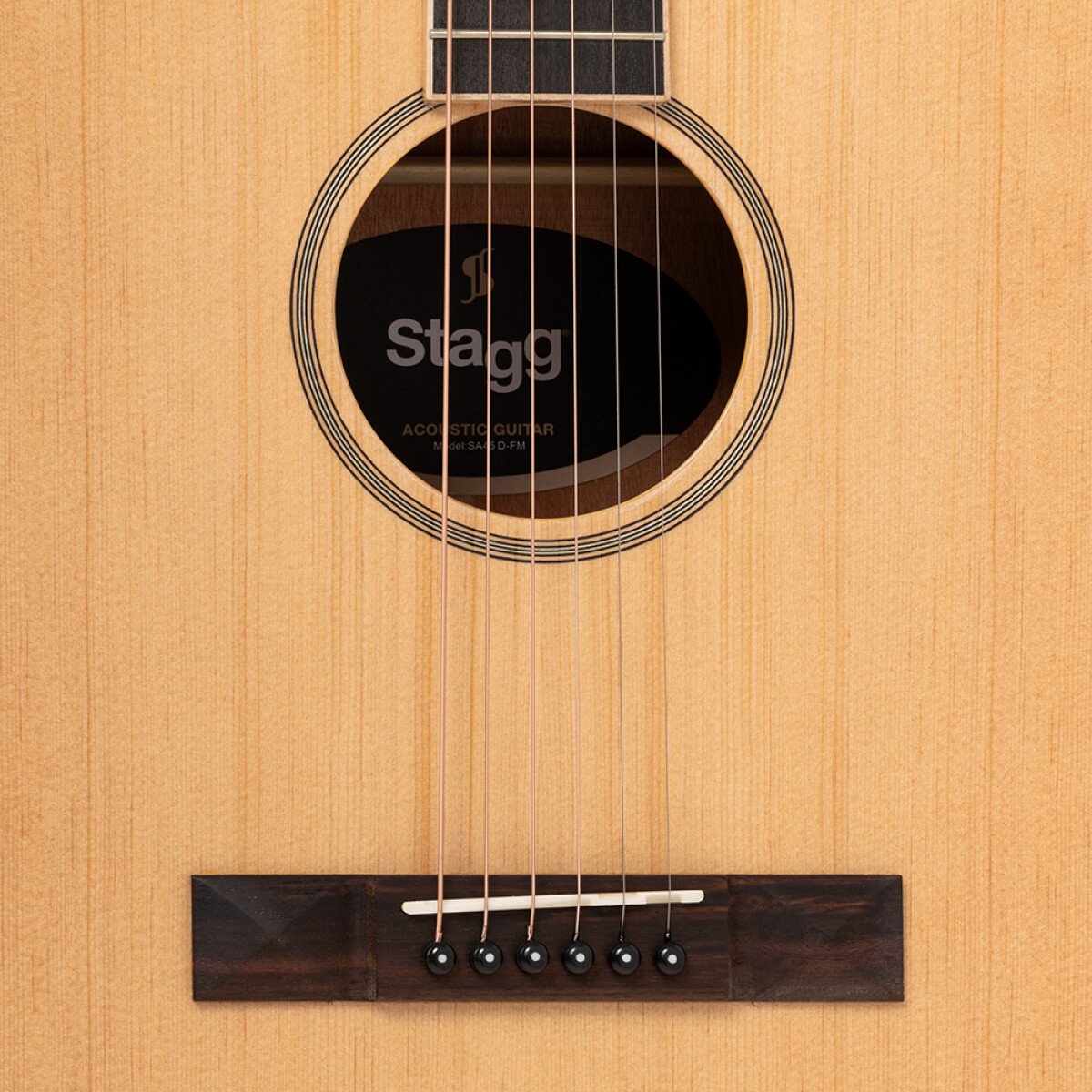 Stagg Series 45 Dreadnought Acoustic Guitar Spruce Top Flamed Mahogany  SA45-D-FM