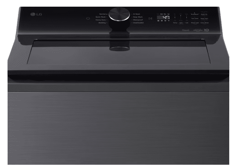 LG WT8205CL 4.8 cu. ft. Capacity Smart Top Load Washer, 4-Way Agitator, EasyUnload & AI Sensing, Platinum Black