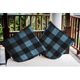 thumbnail image 3 of 16" x 16" Simply Daisy Buffalo Plaid Polyester Indoor/Outdoor Pillow, Chambray Qty 1, 3 of 6