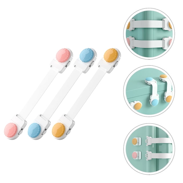 CHICHUMID 3Pcs Practical Design Rectangular PP Safety Locks for Childproof Window Safety Home Safety