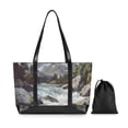 thumbnail image 7 of FORMRS Canvas Laptop Tote Bag for Women with 15.6" Computer Compartments Shoulder Handbag, River and Mountains, 7 of 7