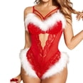 thumbnail image 5 of Gibobby Lencería de encaje Día de San Valentín para mujer Lencería navideña Sexy para mujer, vestido veraniego de malla con empalme de encaje, ropa navideña para el(Rojo, XL), 5 of 5
