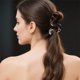 thumbnail image 4 of Pinza para el cabello para mujer, bonita pinza, no se resbala, agarre para cabello grueso, color gris, 4 of 6