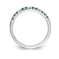 thumbnail image 2 of 14K White Gold Ring Band Gemstone Emerald Round Green, Size 9, 2 of 3