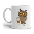 thumbnail image 3 of Owl With Cup of Coffee Coffee Tea Ceramic Mug Office Work Cup Gift 11oz, 3 of 3