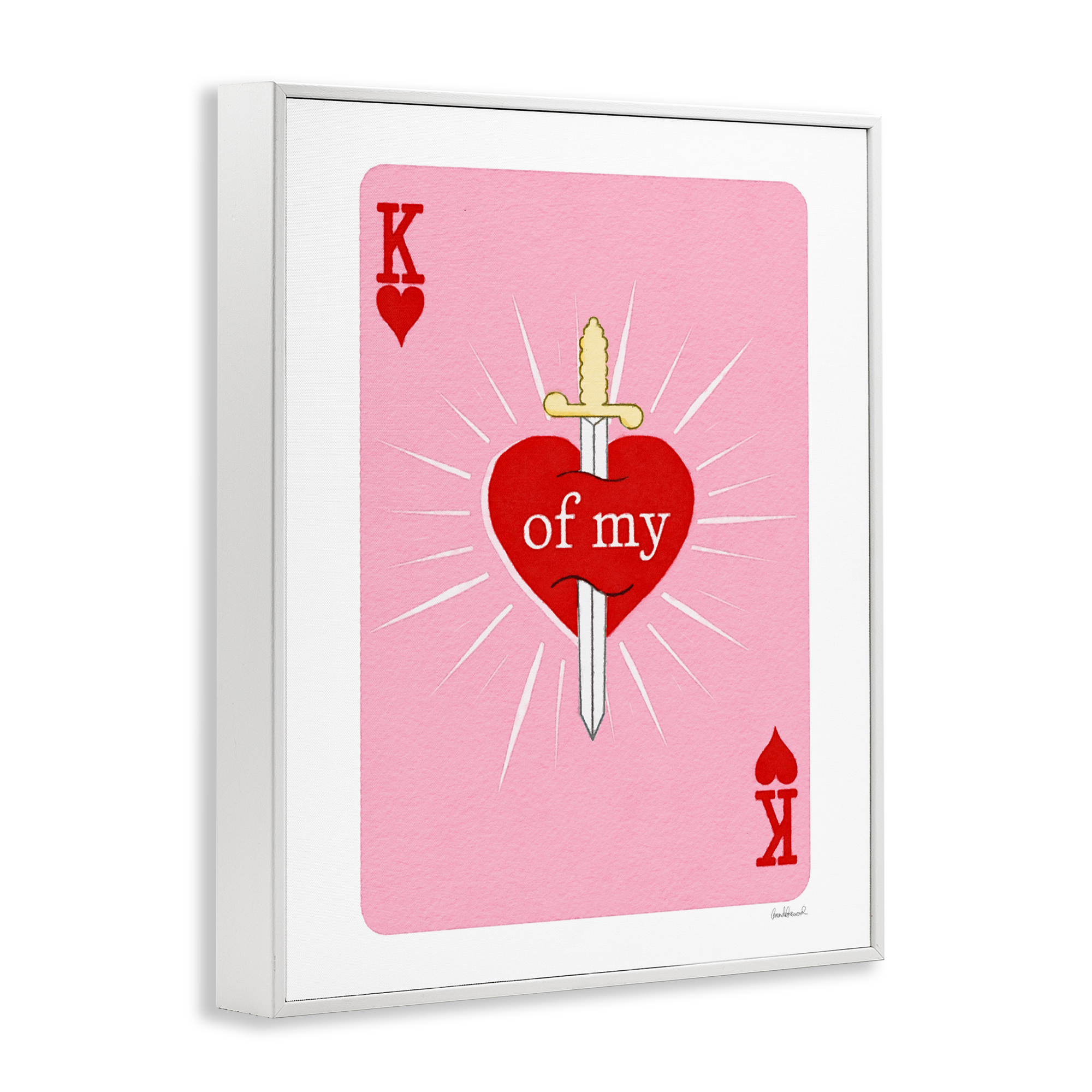 King Of My Heart Sword White Framed Giclee Art, design by Amanda Greenwood