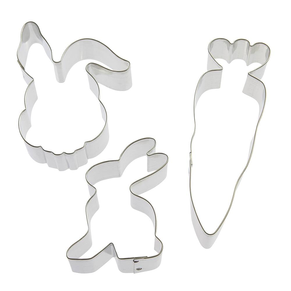 Easter Cookie Cutter 3 Pc Set HS0437 includes 4 in Bunny Floppy Ear, 3