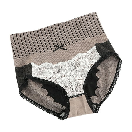 

BIZIZA Women Control Briefs High Waisted Shapewear Panties Seamless Lingerie Lace Sexy