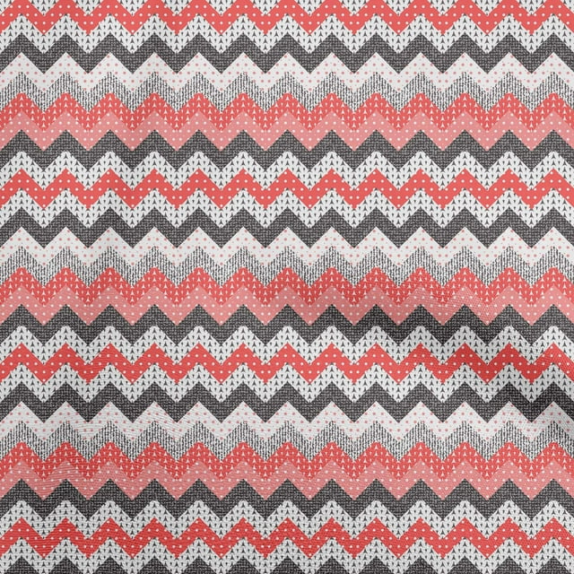 oneOone Velvet Light Red Fabric Chevron Fabric For Sewing Printed Craft Fabric By The Yard 58 Inch Wide-RL