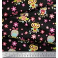 thumbnail image 3 of Soimoi Polyester Crepe Fabric Floral & Owl Cartoon Print Sewing Fabric Yard 52 Inch Wide, 3 of 3