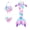 C, variant on 【Uhome】Girls Mermaid Bathing Suit 3PCS Cute Ruffle Bikini Swimsuits with Fish Tail Kids Beach Costume Set 3-12Y
