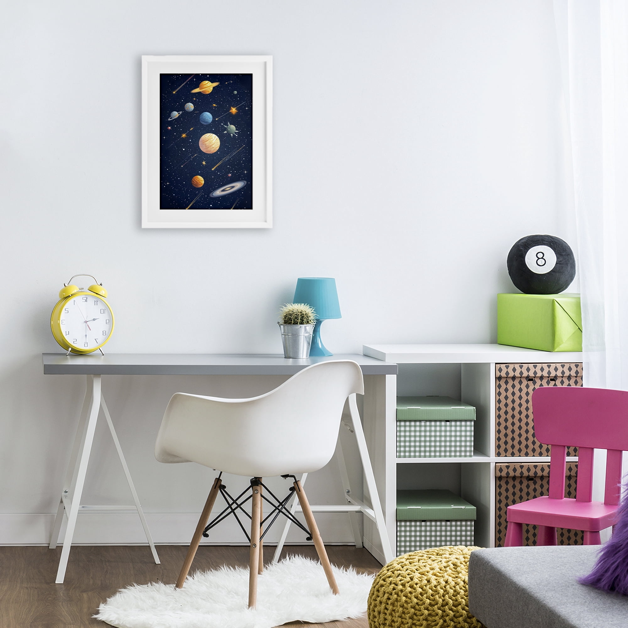 Stupell Industries The Galaxy Composition White Framed Print Under Glass, design by Creative Studio