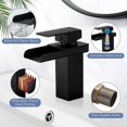 thumbnail image 2 of Black Basin Faucet, Waterfall Bathroom Faucet, Hot And Cold Water Optional, Water-saving Ceramic Valve, 2 of 5