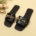 thumbnail image 4 of Sandalias de las Mujeres Cómodas Cadena de Oro una Correa Mulas, Sandalias Casuales de las Mujeres Verano sin Espalda Plana, 4 of 9