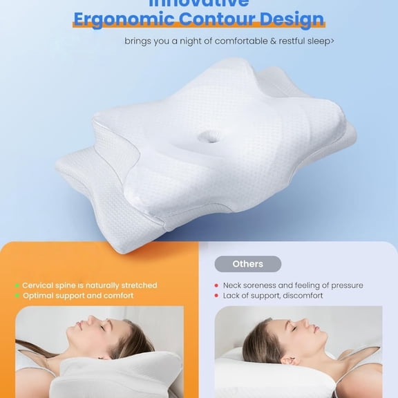 Ultra Pain Relief Cooling Pillow for Neck Support, Adjustable Cervical Pillow Cozy Sleeping, Odorless Ergonomic Contour Memory Foam Pillows, Orthopedic Bed Pillow for Side Back Stomach Sleeper