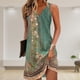 thumbnail image 1 of Vestido Vestido midi elegante para mujer Traje de vacaciones estampado para mujer de ajuste holgado (Verde oscuro XL) Kuymtek Verde oscuro T XL para Mujer, 1 of 5
