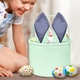 thumbnail image 3 of XIBUFE 2026 New Easter Basket, Easter Bunny Baskets for Kids with Cute Rabbit Ears Stripe, Easter Gift Baskets (Green) for Easter Egg Hunts, Holiday Gifts, Spring Celebrations, Kids' Parties., 3 of 7