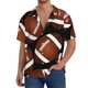 thumbnail image 1 of Fotbe Brown Football On Black Camisa Estampada de Manga Corta para Hombre, Casual de Verano, Estilo Playero, Sin Arrugas-Large, 1 of 5