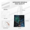 thumbnail image 4 of DouZhe Reusable Grocery Bags, Night Space Stars Lightweight Polyester Canvas Cloth Tote Bag for Travle Gym Shopping School, 15" x 16", 4 of 7