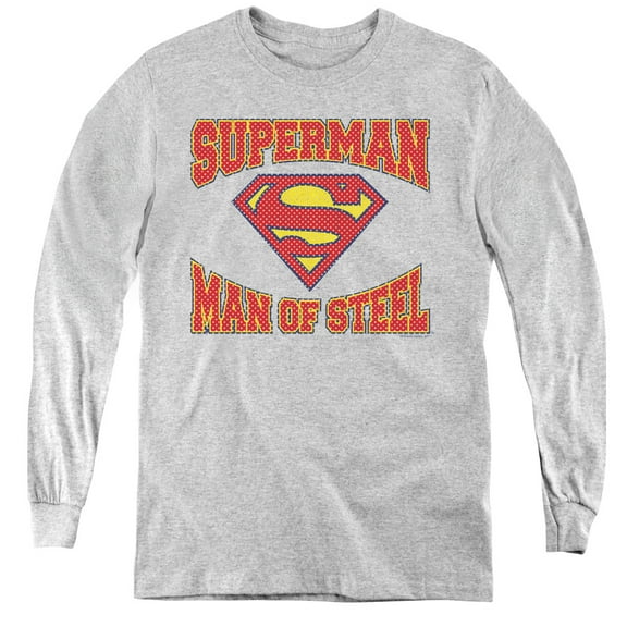 Superman - Man Of Steel Jersey - Youth Long Sleeve Shirt - X-Large