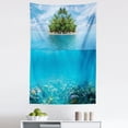 thumbnail image 1 of Tropical Tapestry, Lonely Small Island on the Ocean Jungle Exotic Style Flora and Fauna , Fabric Wall Hanging Decor for Bedroom Living Room Dorm, 5 Sizes, Aqua Forest Green, by Ambesonne, 1 of 1