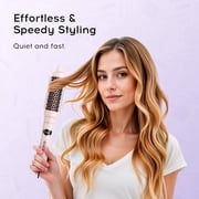 KIPOZI 1.5 Thermal Brush, Curling Iron Brush for Salon Blowout at Home, Thermal Round Brush Creates Smooth Straight Hair OR Natural Curls, Dual Voltage, Auto Shut-off, Gift for Women, Pink