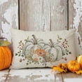 thumbnail image 3 of Fall Throw Pillow Cover 12x20 Inch White Pumpkin Orange Floral Autumn Outdoor Farmhouse Cottage Thanksgiving Decorations Lumbar Pillow Decorative Throw Pillow Case for Home Couch Decor, 3 of 6