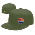 thumbnail image 4 of DouZhe Cap Flat Brim Snapback Chapeau, Été Plage Coucher de Soleil Palmiers Imprime Réglable Vert Adulte Baseball Cap, 4 of 6