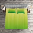 thumbnail image 3 of Ambesonne Lime Green Quilted Coverlet 3 Pcs, Striped Futuristic, King Size, Pale Green, 3 of 4