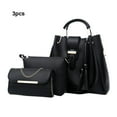 thumbnail image 3 of Jumpingount Bolso de mano elegante de 3 piezas para mujer, bolsos elegantes y llamativos para mujer, bolsos de mano para mujer Bolsas de mensajero y de hombro negro, 3 of 6