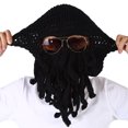 thumbnail image 5 of Gorro de punto con máscara de lana suave, térmico, resistente al viento, divertido, para invierno (negro), 5 of 5