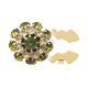 thumbnail image 2 of Diseño diario de flores de la fiesta del botón decorativo del botón del botón del dhinestone para el vestido de sombrero verde dorado, 2 of 8