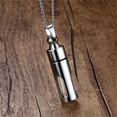 thumbnail image 5 of Vnox Urn Necklace for Ashes, Openable Glass Vertical Bar Cremation Keepsakes Necklace for Ashes, Silver Stainless Steel Urn Jewelry for Men, 5 of 7