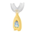thumbnail image 2 of Wosthever Cepillo de portátil de silicona en forma de U para niños pequeños, cepillo de de doble cara para entrenamiento de bebés Suministros de limpieza para el hogar amarillo claro S, 2 of 6