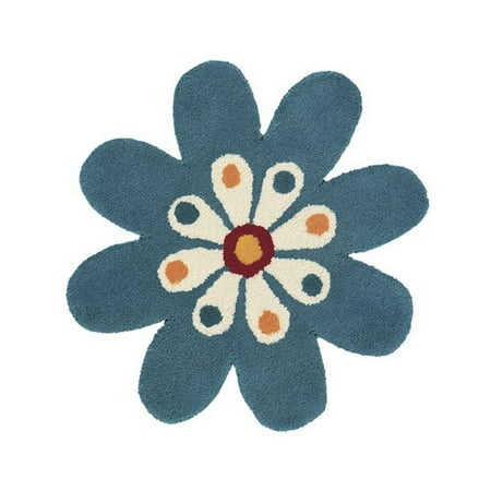 Crescent Drive Rug Company Fantasia Turquoise Flower Area Rug